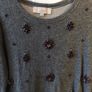 Loft size M women’s jeweled sweater